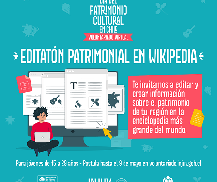 ¿Editar contenido de Wikipedia? Participa de esta convocatoria INJUV para el Día del Patrimonio.