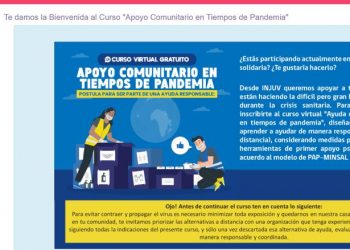 Jóvenes participan en curso virtual de INJUV enfocado al apoyo comunitario responsable en tiempos de pandemia
