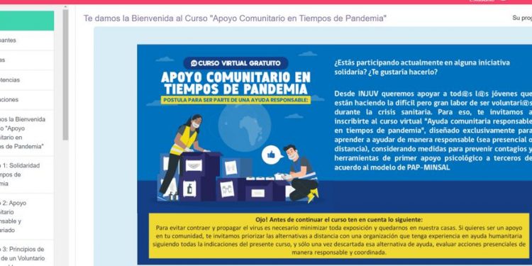 Jóvenes participan en curso virtual de INJUV enfocado al apoyo comunitario responsable en tiempos de pandemia