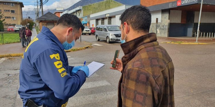 PDI realiza control de las medidas sanitarias durante cuarentena en la comuna de Coyhaique