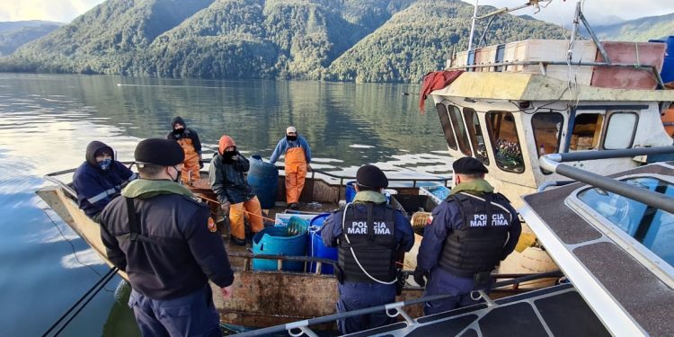 Autoridad marítima de Puerto Aguirre detectó lancha pesquera Calbuco con 150 kilos de recurso merluza austral