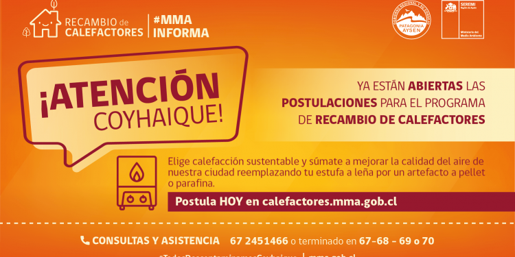 Seremi del Medio Ambiente abre nueva postulación al programa de recambio de calefactores en Coyhaique