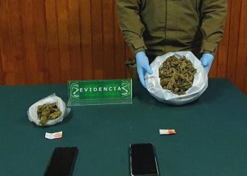 Carabineros del O.S.7 junto a la Fiscalía detienen en La Junta a tres infractores a la ley de drogas y decomisan marihuana avaluada en cerca de 17 millones de pesos