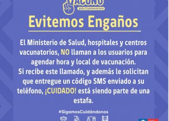 Seremi de Salud alerta a la comunidad por estafa telefónica sobre tercera dosis de vacunación 