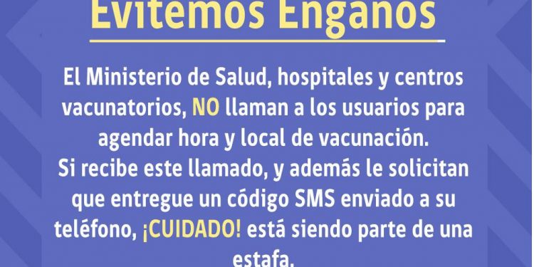 Seremi de Salud alerta a la comunidad por estafa telefónica sobre tercera dosis de vacunación 