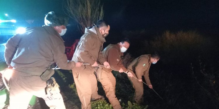 Carabineros de Puerto Aysén rescató a mujer que cayó en la rivera del río Aysén