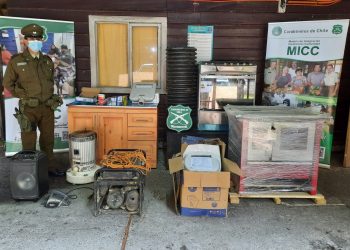 Carabineros de Puerto Aysén en coordinación con la Fiscalía aclaró dos delitos de robo y logra recuperación de múltiples especies