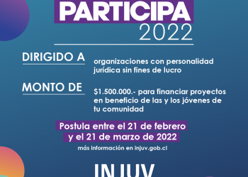 Fondo Participa 2022 de INJUV repartirá $153 millones para  el desarrollo de proyectos.
