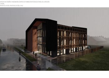 CFT Estatal de Aysén recibe diseño del proyecto de futura sede diseñado por la Universidad de Los Lagos.