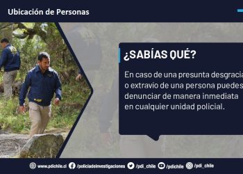 Denunciar de forma inmediata casos de presunta desgracia es el llamado que realiza la Policía de Investigaciones de la región