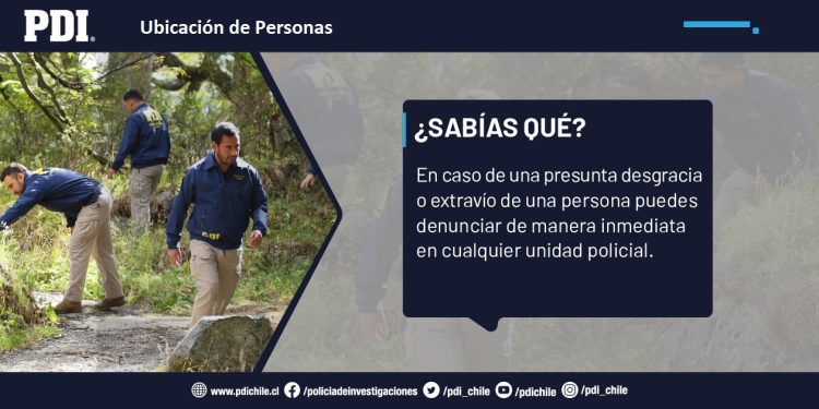 Denunciar de forma inmediata casos de presunta desgracia es el llamado que realiza la Policía de Investigaciones de la región