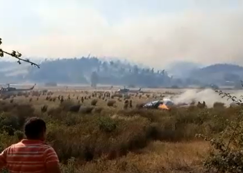 Incendios forestales en el centro-sur: Cae helicóptero que combatía las llamas falleciendo dos brigadistas