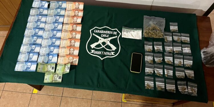 Carabineros de Coyhaique detiene a individuo por infracción a la ley de drogas durante control vehicular.