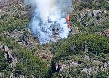 Incendio forestal en Villa Mañihuales moviliza brigadas y helicópteros de CONAF