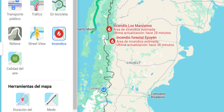 Google lanza herramienta de alertas en tiempo real para incendios forestales