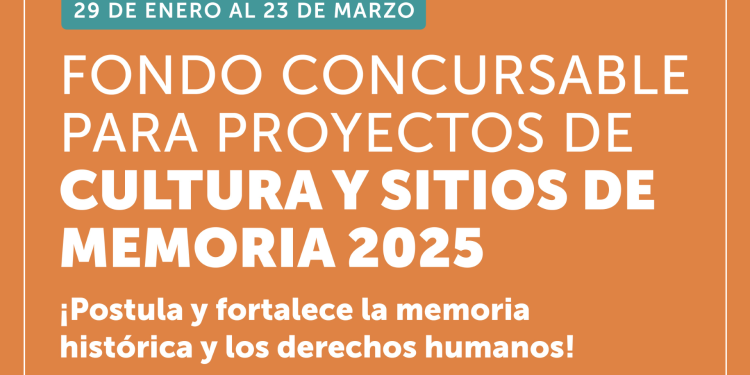 Últimos días para postular al Fondo Concursable de Cultura y Sitios de Memoria 2025